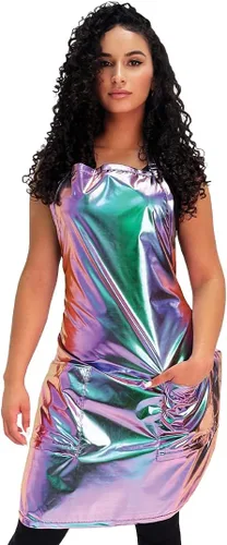 Betty Dain The Aurora Collection - Delantal de estilista de salón, corte favorecedor, elegante bloque de color, tela duradera, a prueba de agua,