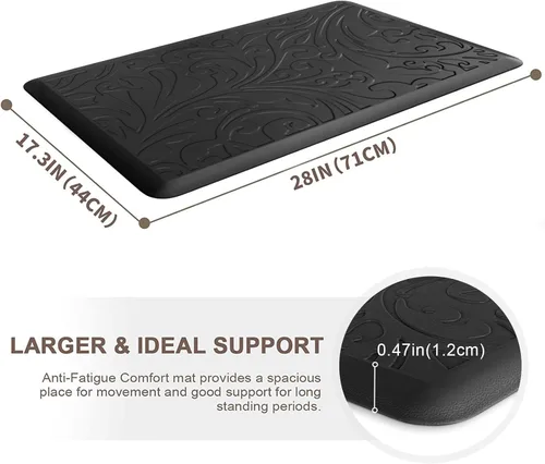 Miniatura 2 de KMAT Tapete de cocina acolchado antifatiga, impermeable, antideslizante, tapete ergonómico cómodo para el hogar, oficina, fregadero, lavandería