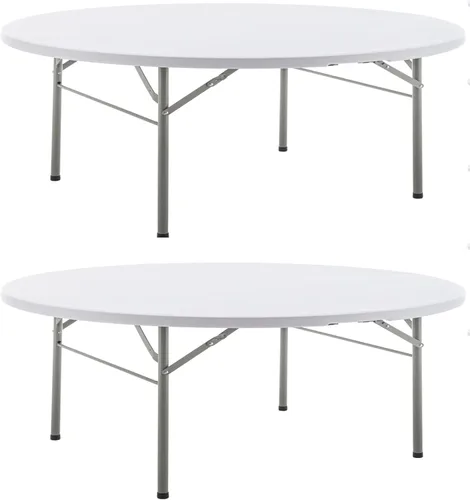 Miniatura 14 de BTEXPERT Juego de 2, mesa plegable de utilidad de 4 pies, ligera, altura ajustable, portátil, con asa de transporte, para interiores y exteriores