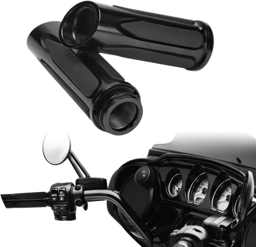 Miniatura 13 de 1" Electronic Throttle Defiance Handlebar Grips 25mm Hand Grips Fit for Harley Touring Street Glide Road King Road Glide Electra Glide #2 Negro