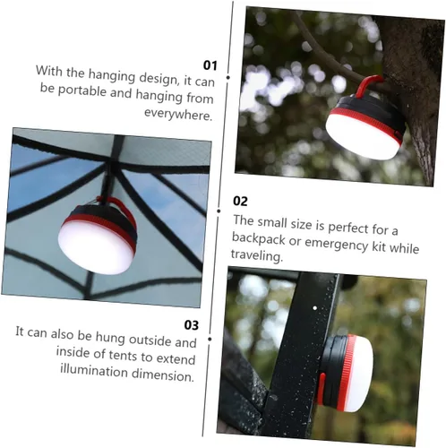 Miniatura 9 de Luxshiny LED Camping Lamp Portable Mini Tent Light with Brightness Lightweight Hanging Design for Outdoor Hiking Backpack Emergency Kit