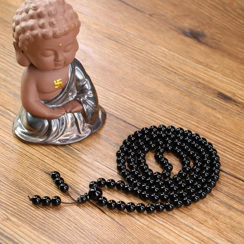 Miniatura 5 de Onyx Tiger Eye 108 Mala Beads Pulsera Collar