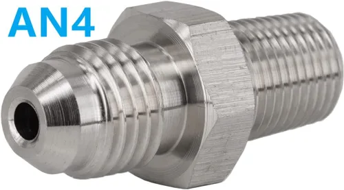 Miniatura 3 de 4AN AN4 macho acampanado a 1/8 NPT macho adaptador de unión conector de manguera de freno de acero inoxidable, adaptador de acoplamiento de freno