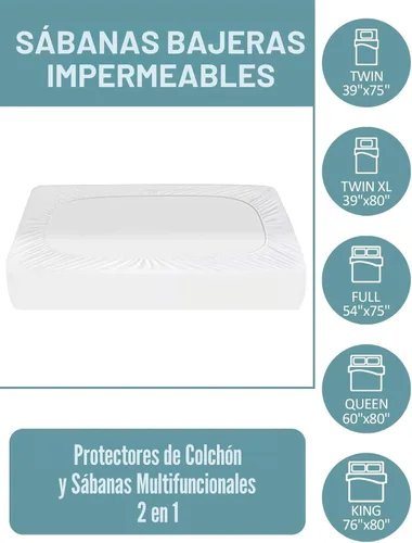 Miniatura 6 de Bedecor Protector de colchón impermeable Queen, funda a prueba de orina y líquidos para mascotas, ancianos e incontinencia, bolsillo profundo