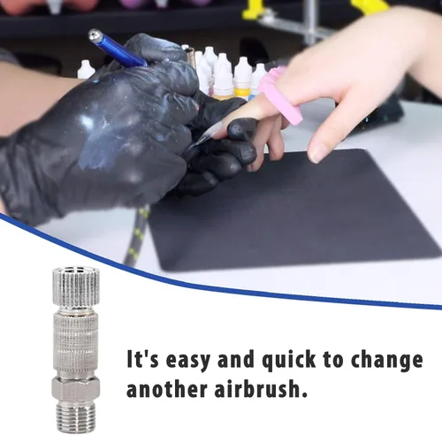 Miniatura 6 de Kit adaptador de acoplador de desconexión de liberación rápida para aerógrafo con 4 accesorios hembra adicionales y kit de 5 juntas tóricas