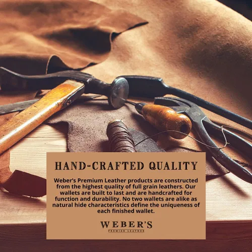 Miniatura 8 de WEBERS PREMIER LEATHER - Serie Wildlife - Cartera plegable para hombre - Cartera de cuero marrón de grano completo Marrón