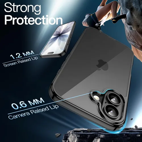 Miniatura 4 de JETech - Funda para iPhone 17 de 16 cm, cubierta a prueba de golpes, con parte trasera transparente antiarañazos, no se amarilla (negro)