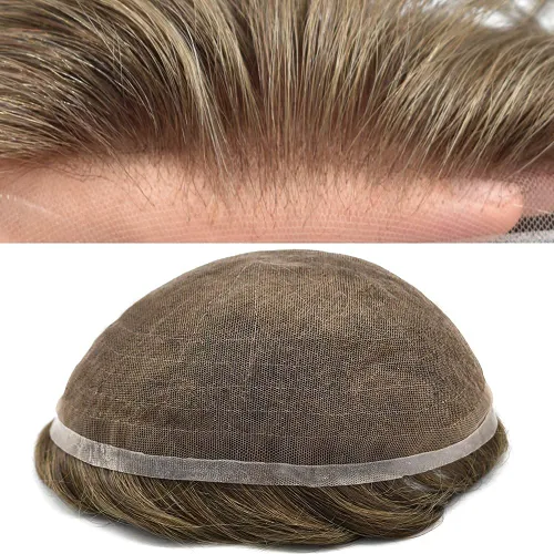 Miniatura 4 de LYRICAL HAIR Toupee - Sistema de cabello humano de repuesto para hombre, peluca de encaje francés para hombre, línea capilar natural