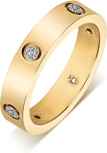 Miniatura 2 de AoJun - Anillos para mujeres, anillos de acero y titanio chapados en oro de 18quilates, modernos y clásicos, regalos para parejas, día de San
