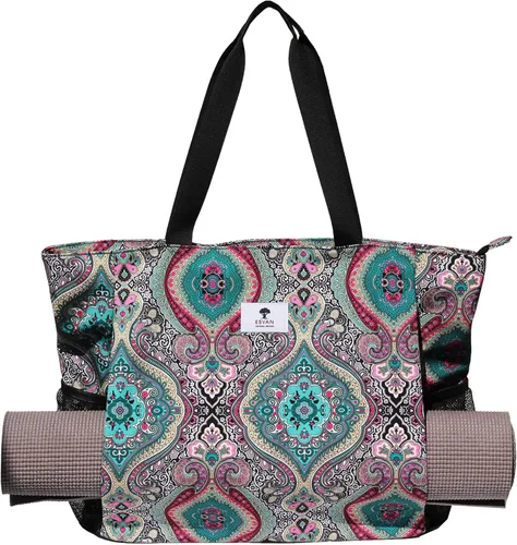 Miniatura 12 de Bolsa para esterilla de yoga ESVAN, bolsa de mano para yoga, bandolera para esterilla de yoga, bolsa de transporte para oficina, yoga, pilates, Aa