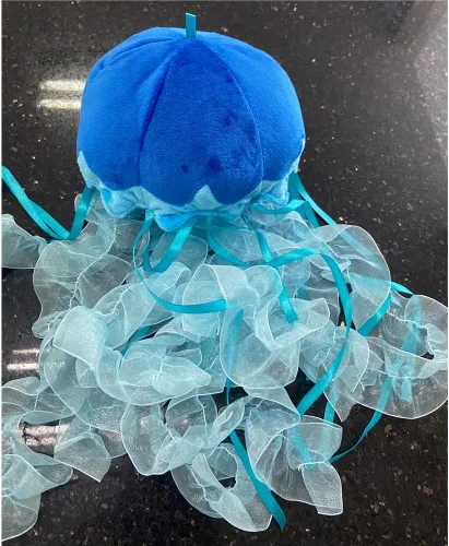 Miniatura 3 de JIANEEXSQ Juguete de peluche creativo de medusas coloridas de simulación animal marino jalea pescado juguete de peluche para decoración