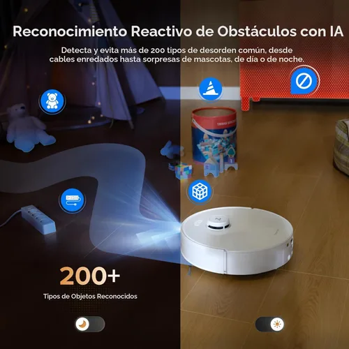 Miniatura 5 de roborock Qrevo - Robot aspirador y trapeador Curv 2, trapeador con rodillo autolimpiante en tiempo real SpiraFlow, 20,000 Pa, sistema dual sin