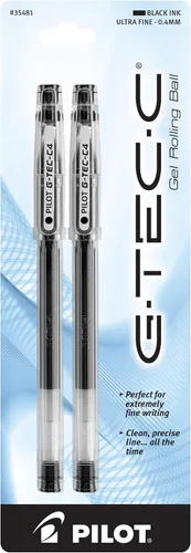 Miniatura 6 de PILOT G-Tec-C Bolígrafos de Tinta de Gel de Bola Rodante, Punta Ultra Fina (0.4mm), Tinta Negra, Paquete de 12 (35491)