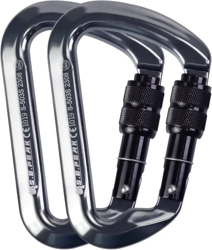 Miniatura 9 de SEPEAK UIAA - Mosquetón de escalada con bloqueo de 30 kN, clip profesional para puerta de tornillo resistente para escalada al aire libre