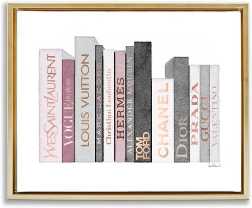 Miniatura 12 de Stupell Industries Librero de diseñador de moda acuarela rosa y gris, diseño de Amanda Greenwood, 16 x 20 pulgadas
