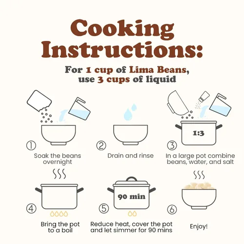 Miniatura 6 de Food to Live - Frijoles Lima Grandes, 1 Libra - Granos secos de mantequilla. Habas Grandes Cremosas. Buena fuente de proteínas, fibra, hierro