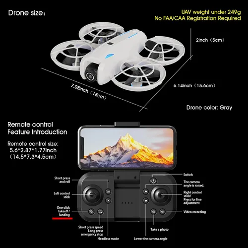 Miniatura 3 de dron con cámara 4K para principiantes adultos, cuadricóptero RC con retención de altitud, despegue/aterrizaje con una tecla, seguimiento automático