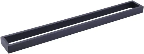 Toallero cuadrado de acero inoxidable SUS 304 de 24 pulgadas, color negro mate, para montaje en pared de baño