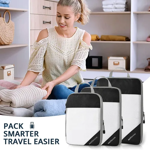 Miniatura 7 de Cubos de embalaje de compresión para equipaje de mano, Negro -, 3 piezas
