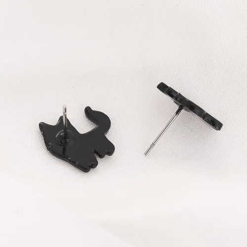 Miniatura 5 de Daisy - Pendientes de tuerca con esmalte para perro y cachorro, diseño de animales