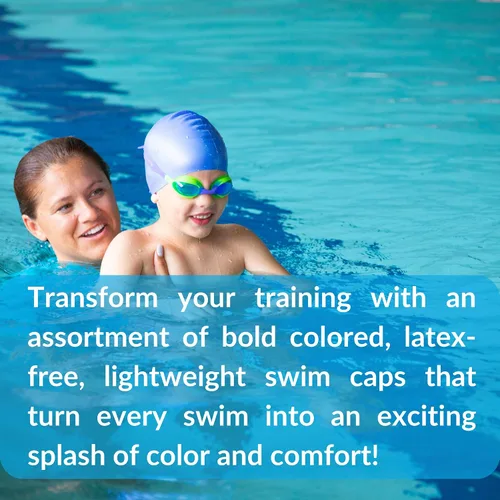 Miniatura 4 de Sporti Gorro de natación de silicona para niños, gorro de natación unisex para jóvenes, gorras de baño de protección para tus hijos, de 2 a 10 años