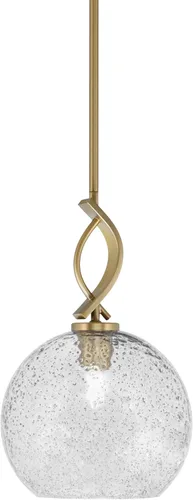 Miniatura 70 de Toltec Lighting Cavella Stem Colgado Mini colgante, acabado grafito, vidrio de muselina blanca de 4 pulgadas