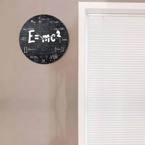 Miniatura 3 de Reloj de pared silencioso de 12 pulgadas E=mc2 Teoría de la Relatividad Fórmula Matemática Reloj de pared Física Energía Masa Obra Arte Decorativo