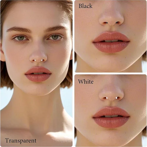 Miniatura 3 de Cisyozi 16G, 14G, 12G, 10G, 8G, 6G, 4G, 2G, kit de estiramiento de plástico negro transparente, hipoalergénico, en forma de U, anillos de tabique