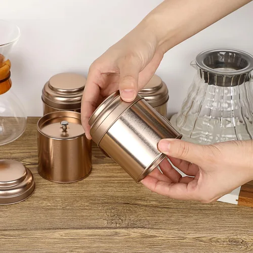 Miniatura 7 de JUXYES Paquete de 6 latas de té con tapas dobles herméticas, 8 onzas líquidas, almacenamiento de té de hojas sueltas herméticas para almacenamiento
