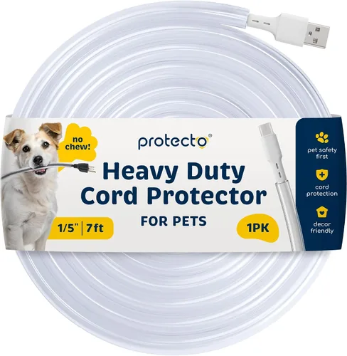 Miniatura 10 de PROTECTO Protector de Cables Resistente para Perros y Gatos, Funda Larga de 10 Pies, Cubierta de Cable de 1/2 Pulgada Fácil de Usar para Mascotas