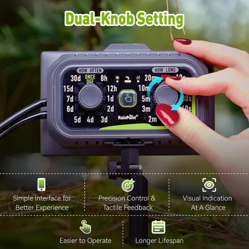 Miniatura 5 de RAINPOINT Kit de riego automático solar compacto programable para plantas, funciona con interior y exterior, bomba de riego por goteo de riego