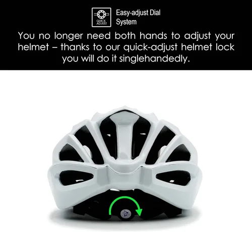 Miniatura 4 de SQUALO Victor - Casco de bicicleta para hombres y mujeres, casco de bicicleta con esfera de ajuste unisex para adultos, casco de ciclismo para Blanco