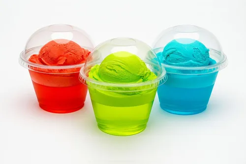 Miniatura 9 de Golden Apple, 101ml-30 juegos de vasos de plástico transparente para helado, cuenco para aperitivos con tapas de cúpula sin agujero
