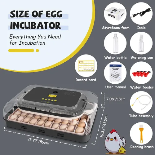 Miniatura 7 de Sailnovo Incubadora de 70 huevos para incubar huevos con giro automático de huevos y humidificación automática, control de temperatura, vela