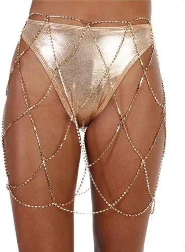 Miniatura 2 de Falda de diamantes de imitación para mujer cadena de cuerpo con franjas y cintura y cinturón de joyería sexy para cubrir para Rave Beach Dance Party