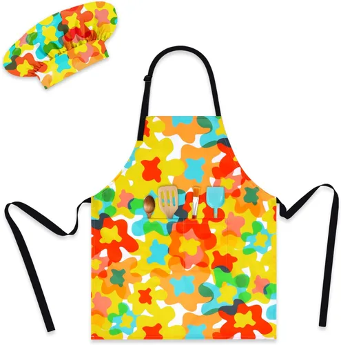Miniatura 9 de Delantales para Niños para Niñas Delantales para Niños Pequeños con Bolsillos para Niños Cocinar Hornear Pintar Manualidades Arte Jardinería Caballo