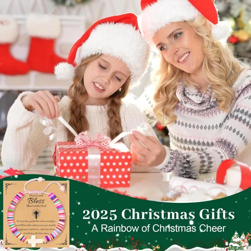 Miniatura 68 de Regalos navideños para niños, niñas adolescentes, mujeres, linda pulsera de cruz para niñas, regalos de Navidad cristianos para mujeres, ideas
