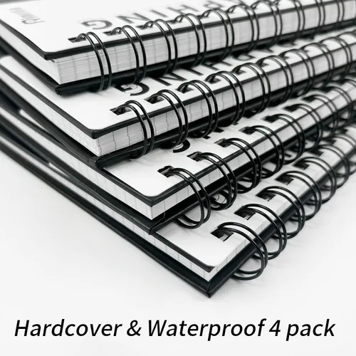 Miniatura 34 de Cuaderno grande en espiral rayado - Paquete de 4 cuadernos rayados de 8.5" x 11" con tapa dura de 7mm, cuaderno de 120 páginas, papel grueso de 100