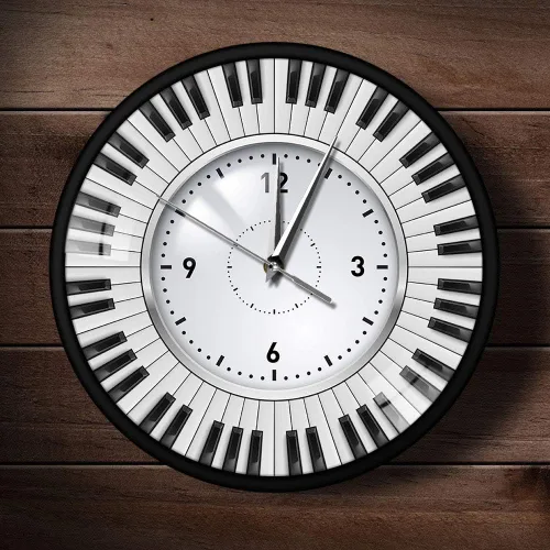 Miniatura 3 de The Geeky Days Do Re Mi Piano - Reloj de pared con temática musical, teclas de piano, marco de metal, reloj de pared para músico, pianista, maestro