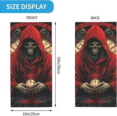 Miniatura 4 de CASGTNZ skull grim reaper Death angel Abstract red Neck Gaiter Face Cover Balaclava Gaiter Mask for Men Women Bandana for Motorcycle Cycling Riding