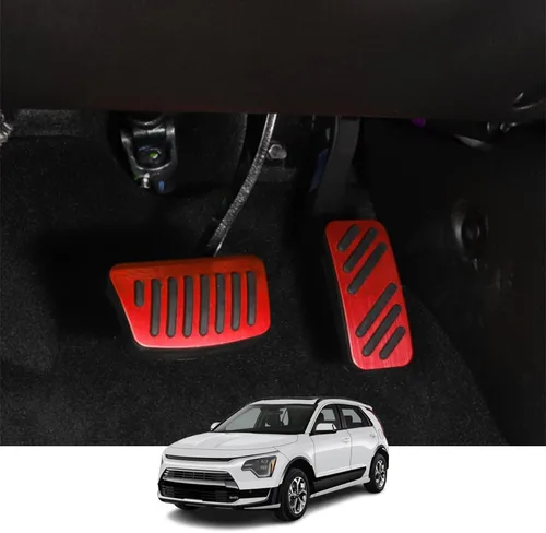 Miniatura 74 de Accesorios interiores personalizados para Nissan Sentra 2020 2021 2022, cubiertas de pedal de acelerador de gas de aleación de aluminio, Rojo