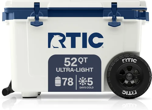 Miniatura 9 de RTIC - Hielera con ruedas ultraligera de 52 cuartos de galón, caja de hielo portátil aislada para playa, bebidas, camping, picnic, pesca, barco
