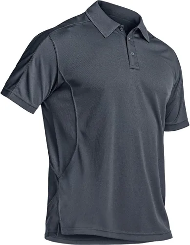 Miniatura 8 de CQR Camiseta polo táctica para hombre, de manga corta, ligera y con Dry Fit, tela piqué, FPU 50+, para exteriores