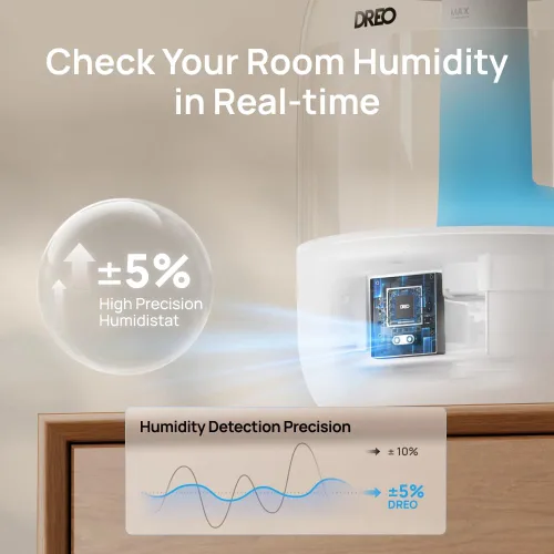 Miniatura 5 de Dreo Humidificadores para dormitorio, humidificador ultrasónico de niebla fría con 26dB silencioso e iluminación RGB, tanque de llenado superior