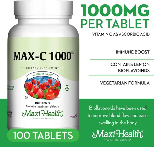 Miniatura 3 de 1000 mg de vitamina C – 1000 mg comprimidos fórmula de ultra alta absorción – Sin gluten Kosher Dietético sin OMG Suplemento de vitamina C