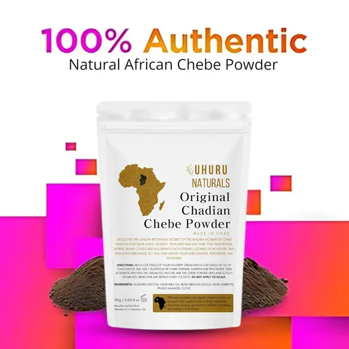 Miniatura 5 de Uhuru Naturals Chadian Chebe en polvo original (0.71 onzas), ingredientes totalmente naturales que promueven el crecimiento del cabello, ayuda a