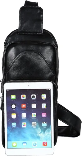 Miniatura 7 de Genda 2Archer piel Hombro Mochila Viajes Crossbody Bolsa de pecho para hombres y mujeres