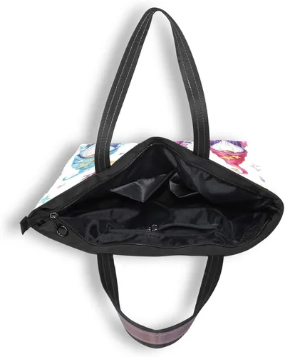 Miniatura 5 de QMXO - Bolso de mano con diseño de gnomos mágicos y estrellas, para mujer, bolsa de mano de gran capacidad con asa superior