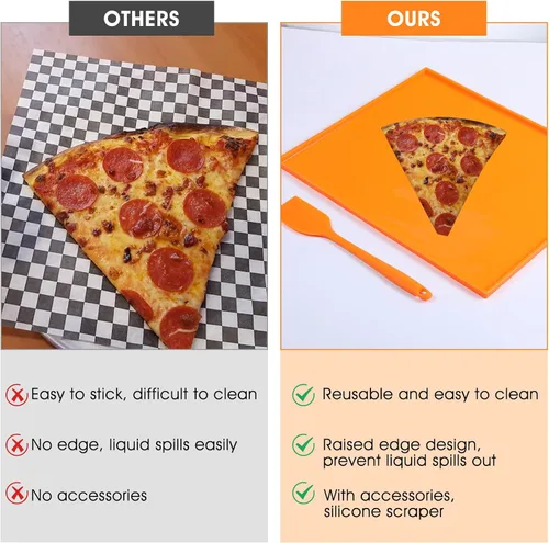 Miniatura 7 de 6 alfombrillas deshidratadoras de silicona compatibles con bordes, 12.2 x 10.2 pulgadas, forros de bandeja de silicona sin BPA con espátula