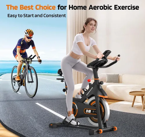 Miniatura 7 de DMASUN Exercise Bike, Silent Magnetic Resistance Stationary Bike for Home with 330 LBS Capacity, Pedals with Anti-loosening Nuts, Indoor Bike with